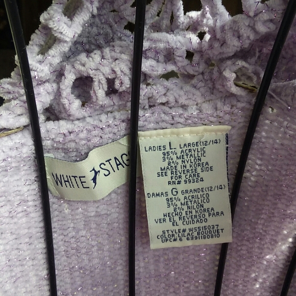 Lilac or lavender purple sweater with scarf - Picture 6 of 7